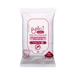 Khăn ướt chống muỗi Bello Mini - Hương hoa (10 tờ)