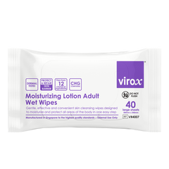 Khăn ướt dưỡng ẩm Virox cho người lớn (40 tờ) (tương thích CHG)