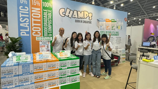 Successful launch of Champs - 0% Plastic, 15% Cotton, 100% Biodegradable Baby Wipes in Singapore and Hong Kong