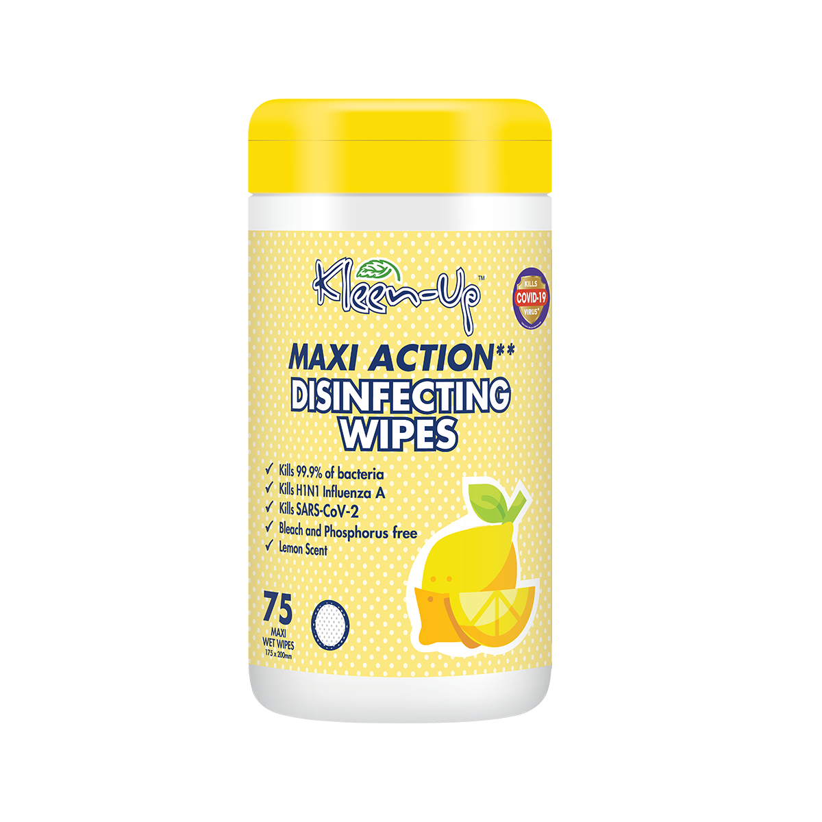 Kleen-Up Maxi Action Disinfecting Wipes (75 sheets)