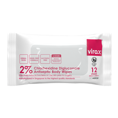 Virox 2% Chlorhexidine Digluconate Antiseptic Body Wipes (12 Sheets)