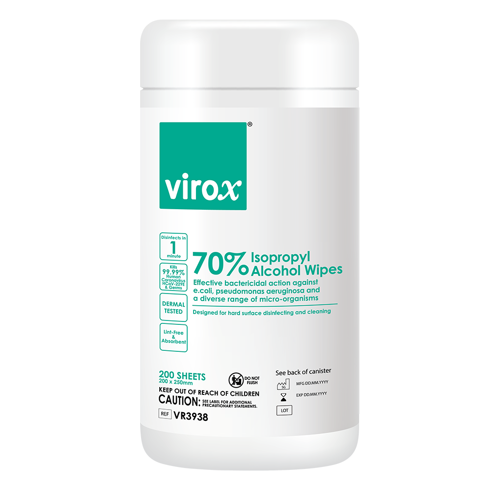 Virox 70% Isopropyl Alcohol Wipes (200 sheets)