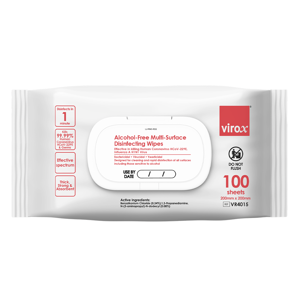 Virox Alcohol-Free Multi-Surface Disinfecting Wipes (100 sheets)