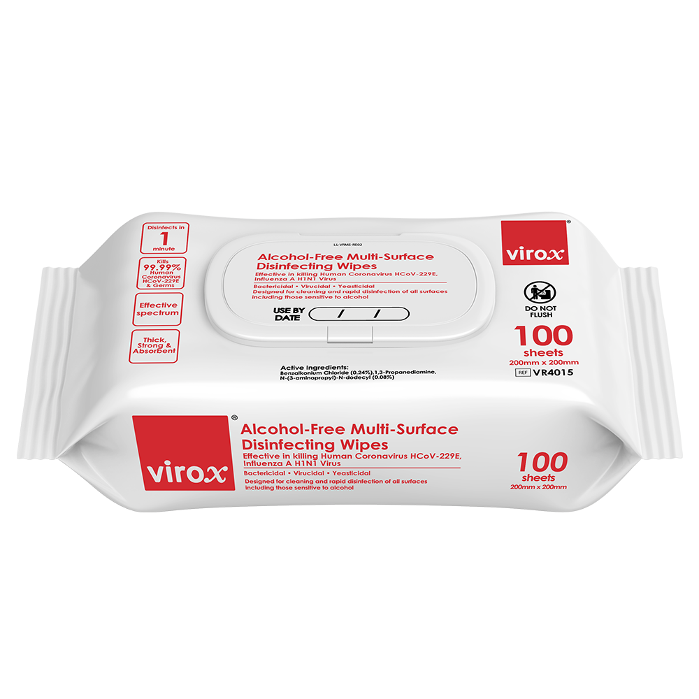 Virox Alcohol-Free Multi-Surface Disinfecting Wipes (100 sheets)