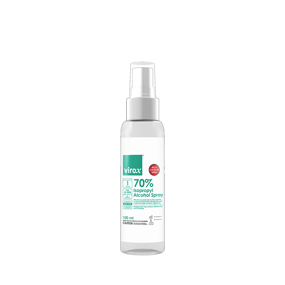 Virox 70% Isopropyl Alcohol Spray (100ml) - CARTON OF 12 BOTTLES