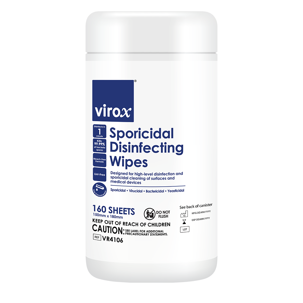 Virox Sporicidal Disinfectant Wipes (160 sheets)