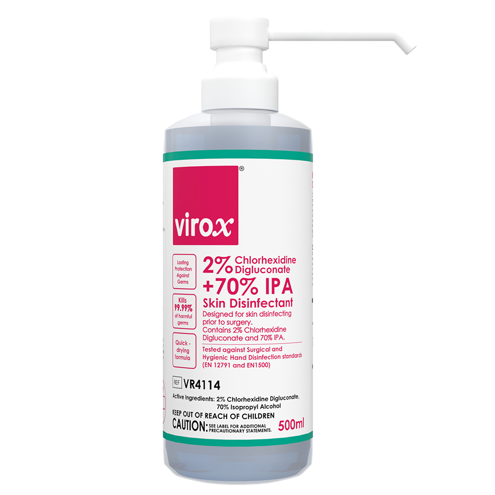 Virox 2% CHG + 70% IPA Skin Disinfectant (500ml)