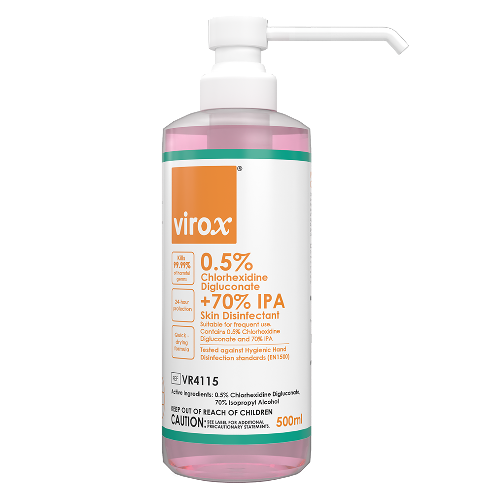 Virox 0.5% CHG + 70% IPA Skin Disinfectant (500ml)