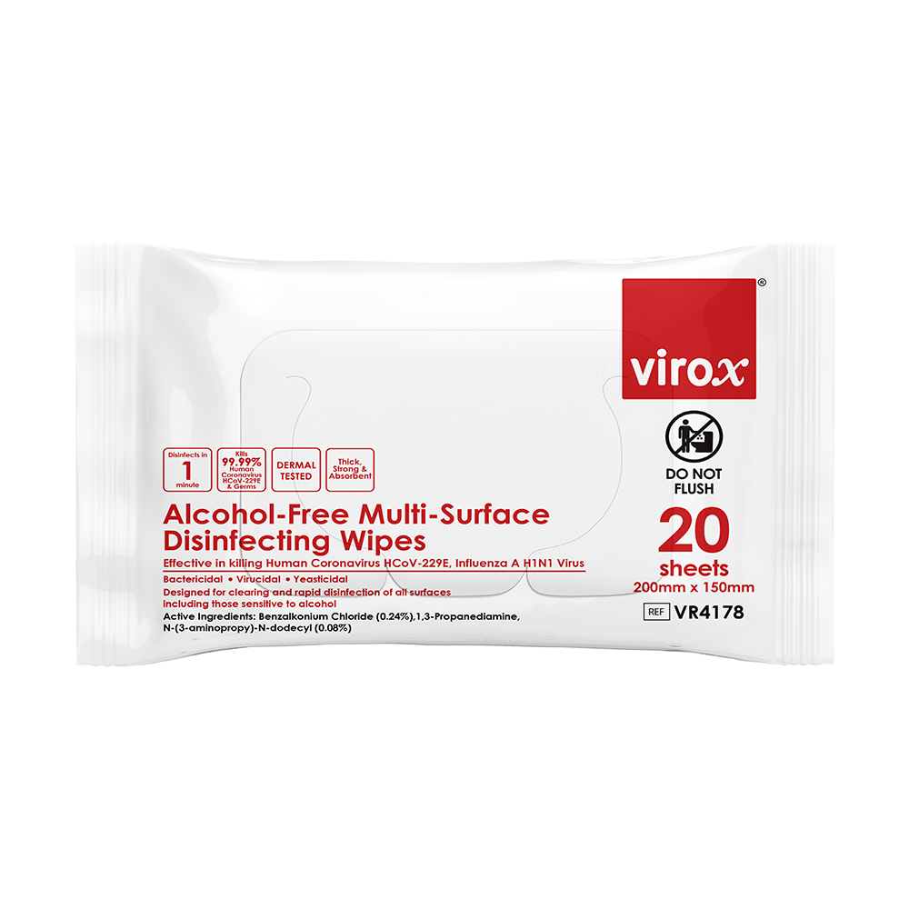 Virox Alcohol-Free Multi-Surface Disinfecting Wipes (20 sheets)