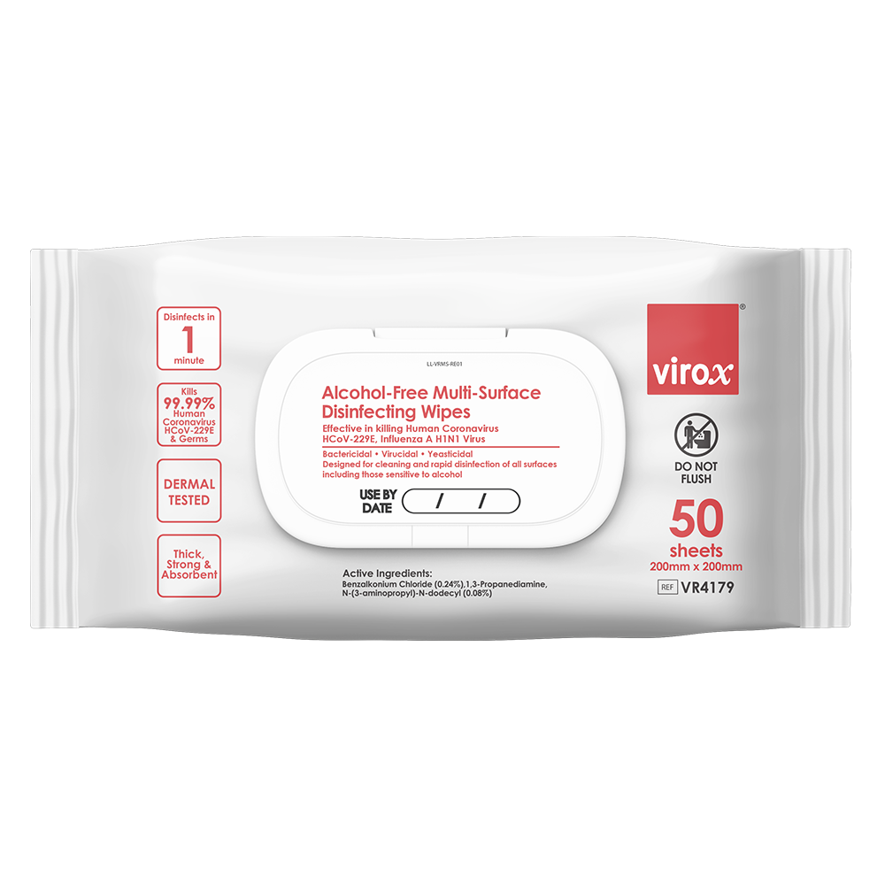 Virox Alcohol-Free Multi-Surface Disinfecting Wipes (50 sheets)