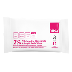 Khăn lau khử trùng toàn thân Virox 2% Chlorhexidine Digluconate 12 miếng