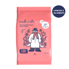 Nufresh Cooling Body Wipes (2 x 20s) -Peach Floral