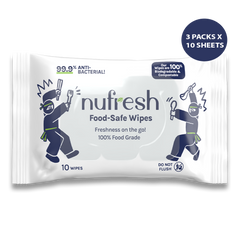 Nufresh Food-Safe Wipes 3 x 10s
