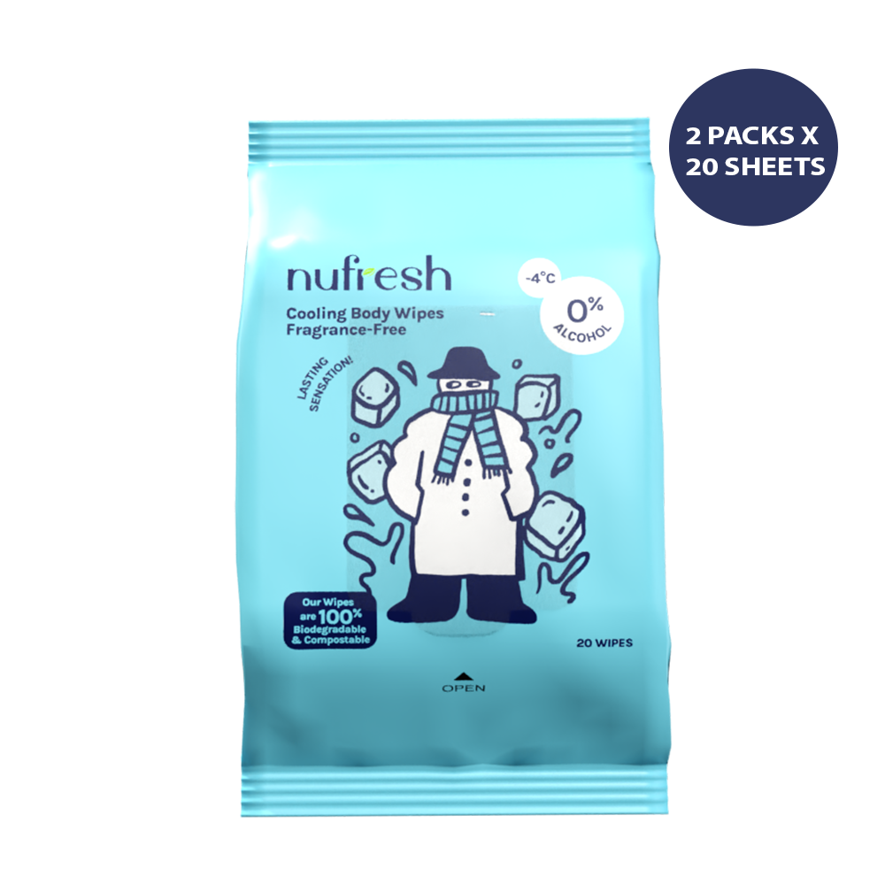 Nufresh Cooling Body Wipes (2 x 20s) - Fragrance-Free