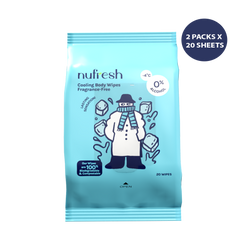 Nufresh Cooling Body Wipes (2 x 20s) - Fragrance-Free